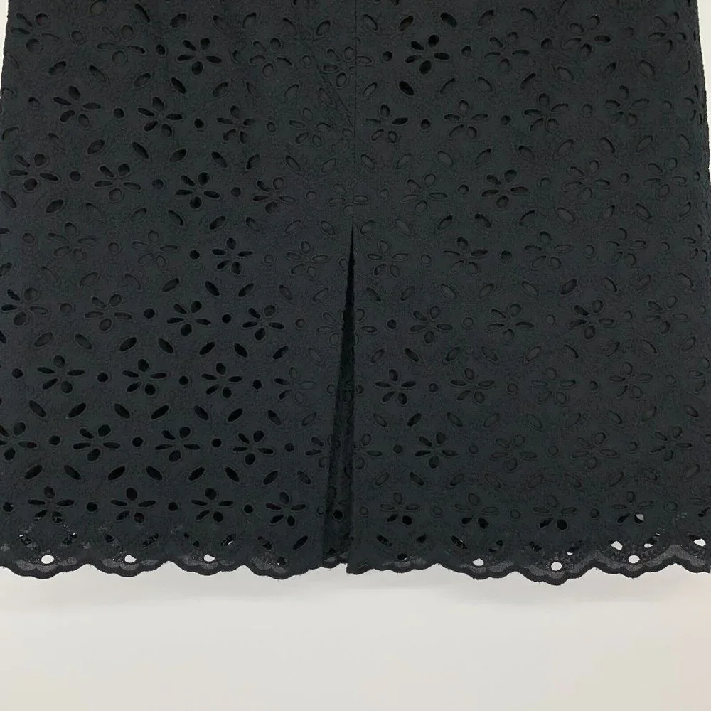 Talbots Skirt Black Floral Eyelet A Line NWT_4